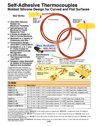 Thumbnail of document Data Sheet - SA2C-E Self-Adhesive Silicone Molded Surface Thermocouples